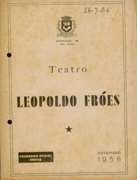 Teatro Leopoldo Fróes - Setembro 1956 / Temporada de Teatro Amador
